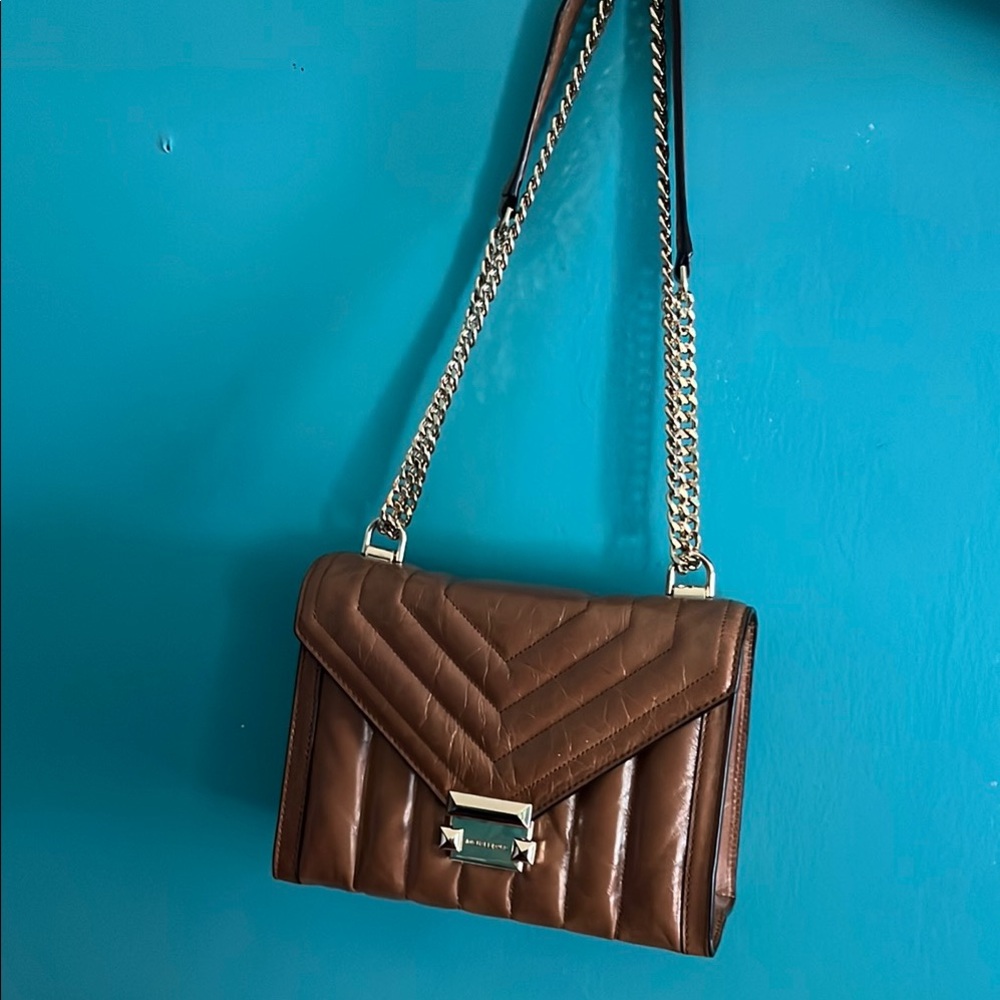Brown Quilted Leather Shoulder Bag